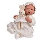 Berenguer Gerçekçi Yenidoğan Oyuncak Kız Bebek 39 cm - Beyaz Hırka ve Tavşanlı