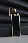 Silvio Monetti Özel Tasarım Kapaklı Alevli Siyah Gazlı Çakmak CAKSM038T