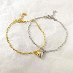 Mıknatıslı Kalp Çift Gümüş Bileklik