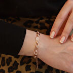 Rose Gold Kaplama Trend Gümüş Bileklik