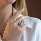 3 Boyutlu Baget Kesim Gümüş Yüzük