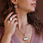 Barok İnci EL İşi Otantik 925 Ayar Gümüş Takım