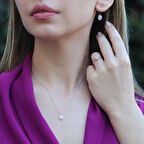 Zirkon Taşlı Mini Oval Montür Gümüş Takım