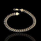 Gurmet Zirkon Taşlı Oksitli Gümüş Erkek Bileklik