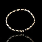 Taşlı Piramit Oksitli Gümüş Erkek Bileklik