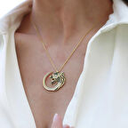 Kaplan Zirkon Taşlı İkon Gümüş Kolye