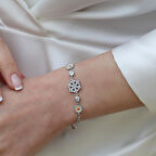 Papatya Kar Tanesi Gümüş Bileklik