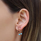 Opal Taşlı Rose Gold Halka Gümüş Küpe