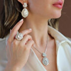 Okyanusun Kalbi Damla Sky Diamond Gümüş Set