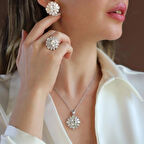 Okyanusun Kalbi Sky Diamond Gümüş Set