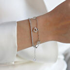 Kalpli Su Yolu Gümüş Bileklik