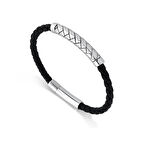 ARS002 Erkek Deri Çelik Bileklik