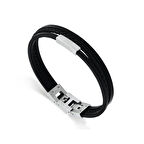 ARS013 Erkek Deri Çelik Bileklik