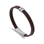 ARS085 Erkek Deri Çelik Bileklik