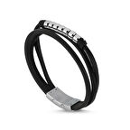 ARS141 Erkek Deri Çelik Bileklik