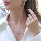 Baget Kesimli Yuvarlak Gümüş Set