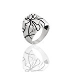 Çatlak Desenli Gümüş Erkek Yüzük