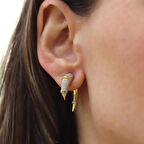 Fildişi Trend Gold Gümüş Küpe