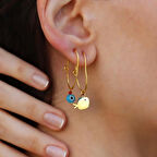 Balık Nazar Gold Gümüş Küpe