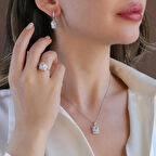 Icecut Taşlı Gümüş Set