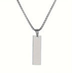 Silver Plaka Erkek Çelik Kolye