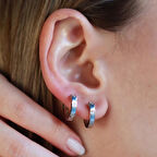 Crtr Modeli Halka Gümüş Küpe