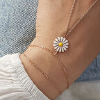 Papatya Mineli Rose Gold Kaplama 925 Ayar Gümüş Şahmeran