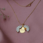 Kişiye Özel Papatya İsim Yazılabilir Gold Kaplama Gümüş Kolye