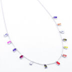 Renkli Damla Taşlı Şans Kolyesi