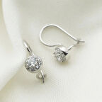 Zirkon Taşlı Gümüş Çocuk Küpesi