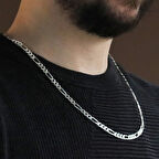 Figaro Modeli 60cm 5mm Gümüş Kolye