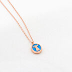 Rose Altın Kaplama Mevlana Figürlü Turkuaz Taş Kolye