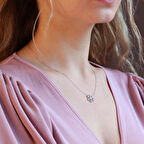 Kar Tanesi Zirkon Taşlı Gümüş Kolye