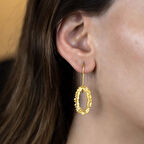 Gümüş Üzeri Altın Kaplama El İşi Otantik Küpe