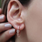 Küçük Halka Detaylı Zirkon Taşlı Halka Küpe