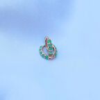 Yeşil Mine İşli Rose Gold Kaplama Gümüş Küpe