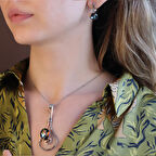 Azotic Topaz Taşlı El İşi Otantik Gümüş Set