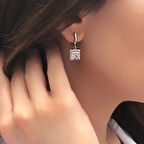 Starlıght Dıamond Baget Pırlanta Montür Gümüş Küpe