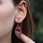 Zirkon Taşlı Rose Gold Kaplama Romantik Gümüş Küpe