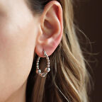 Dorika Modeli Gümüş Halka Küpe