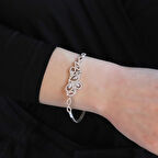 İkon Modeli Zirkon Taşlı Gümüş Bileklik