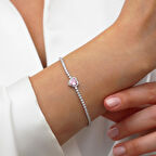 Kalpli Pembe Taşlı Su Yolu Bileklik