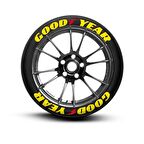 Good Year Sarı Kalıcı Lastik Yazısı Good Year Sticker 8 Kit Büyük Boy