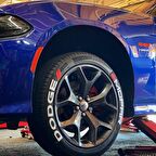 Dodge Mopar Beyaz Kalıcı Lastik Yazısı Dodge Mopar Sticker 8 Kit Büyük Boy