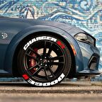 Dodge Charger RT Beyaz Kalıcı Lastik Yazısı Dodge Charger RT Sticker 8 Kİt