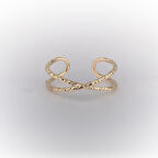 Taşsız Altın Yüzük -14 Ayar Altın Dövme Taşsız Kadın Yüzük - Eşe Sevgiliye Hediyelik Altın Yüzük