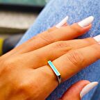 Kalın Çizgi Kişiselleştirilebilir Tasarım-İsim Harf Yazılabilir Gündelik 14 Ayar Altın Eklem Yüzüğü 