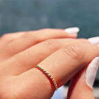 Gümüş Yüzük - Elis Burma Telli Taşsız Evlilik Alyansı-Tasarım Minimal 925 Ayar Gümüş Hediyelik Yüzük