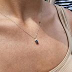 1.10 CT Brown (Smoky)Taşlı 0,15CT Pırlanta(Signty) Taşlı Minimal Tasarım Hediye Tarz 925 Gümüş Kolye