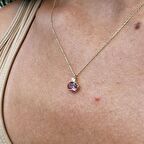 1.15CT Sultanayt 0,20CT Pırlanta(Signty)Sade Modern Tasarım Minimal Doğal Taşlı 925 Ayar Gümüş Kolye